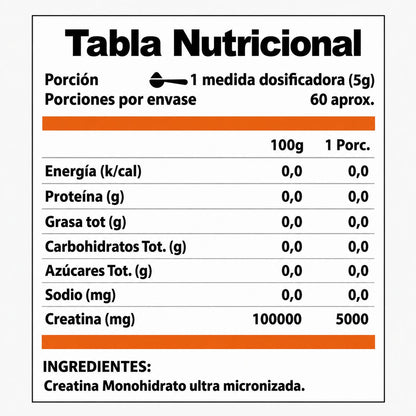 Creatina monohidratada 300 g, 60 servicios – Winkler Nutrition