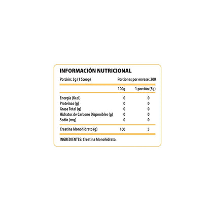 Creatina Monohidratada 1kg Sin Sabor - Pulse Nutrition