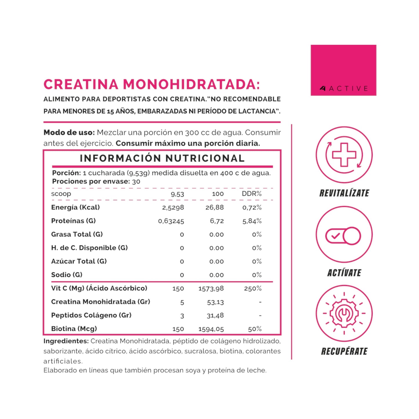 CREATINA BEAUTY 30 SERVICIOS - 4ACTIVE WOMEN