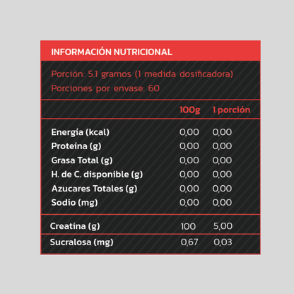 CREATINA MONOHIDRATADA Y MICRONIZADA 308GR - ZEIN