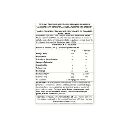 DELICIOUS GAINER 4500GR 45 PORCIONES - OSTROVIT