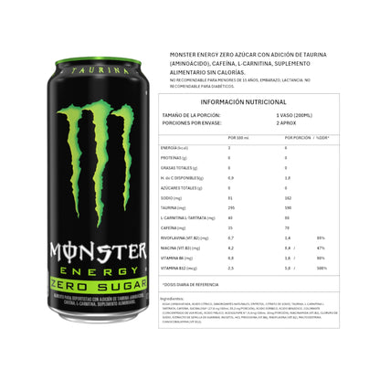 Información del producto PACK 6 ENERGÉTICAS MONSTER 473 ML – MONSTER ENERGY