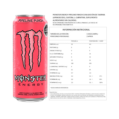 Información del producto ENERGÉTICA MONSTER ENERGY 473 ML – MONSTER ENERGY