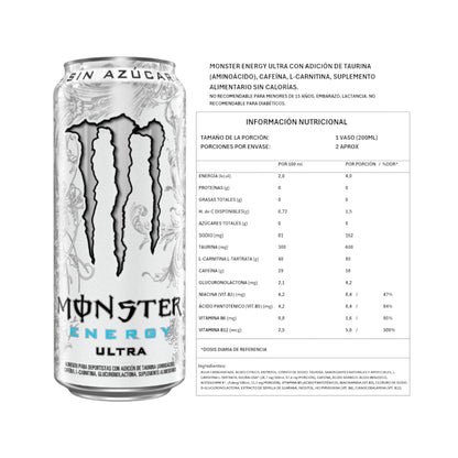 Información del producto ENERGÉTICA MONSTER ENERGY 473 ML – MONSTER ENERGY