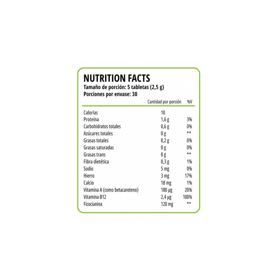 Espirulina 500mg 150 Tabletas - Pulse Nutrition