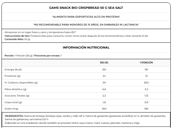 GALLETA CRUJIENTE SALADA 50GR - GAM'S