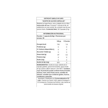 GARLIC 90 CAPSULAS - OSTROVIT