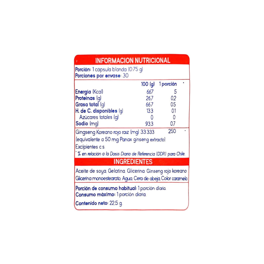 GINSENG KOREANO 30 CAPSULAS BLANDAS - SUPLALIM