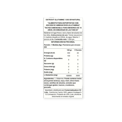 GLUTAMINA MICRONIZADA 1000G - OSTROVIT