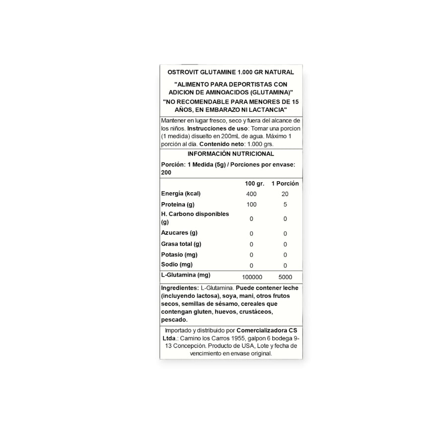 GLUTAMINA MICRONIZADA 1000G - OSTROVIT