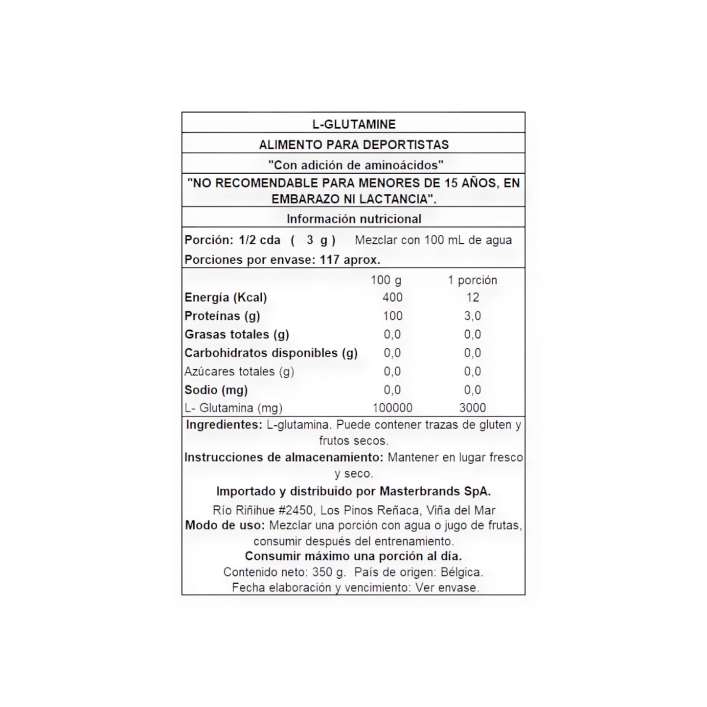 L-GLUTAMINA 350GR 58 SERVICIOS - QNT