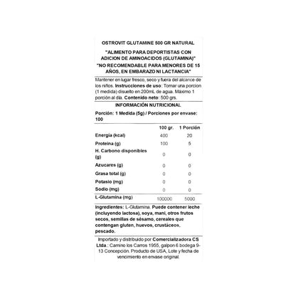 GLUTAMINA MICRONIZADA 500GR - OSTROVIT