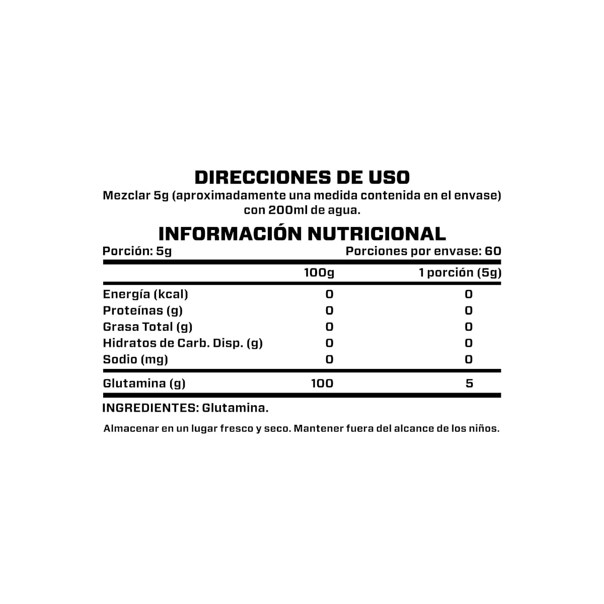 GLUTAMINA SIN SABOR 300GR 60SV - BRIAHLABS