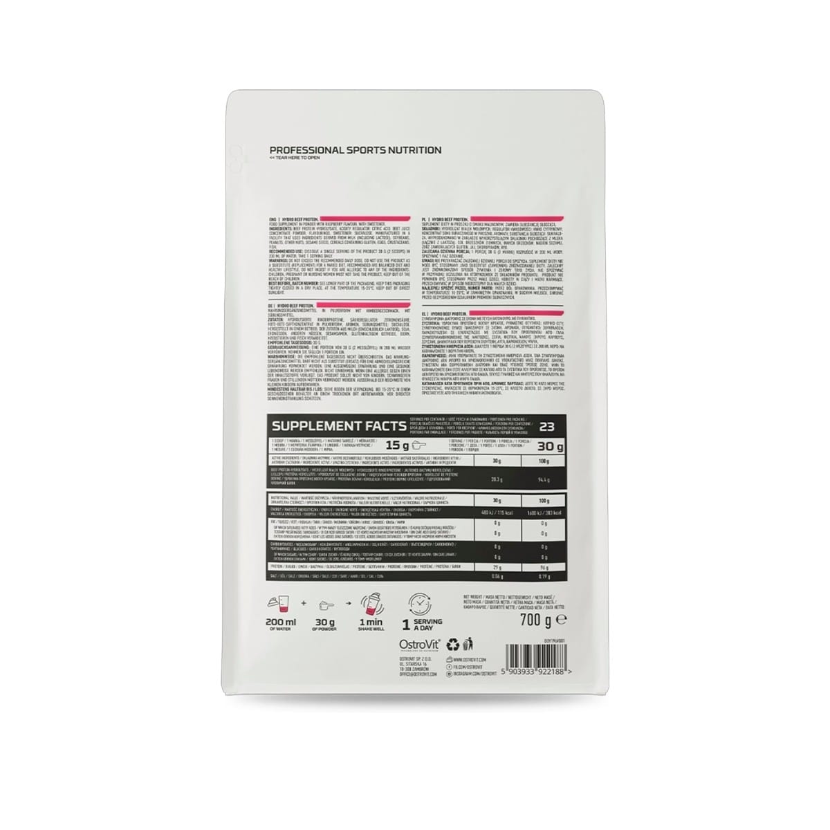 PROTEINA HYDRO BEEF 700GR - OSTROVIT
