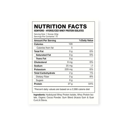 PROTEINA ISO HYDRO 5LIBRAS 75 SV - HEXACORE