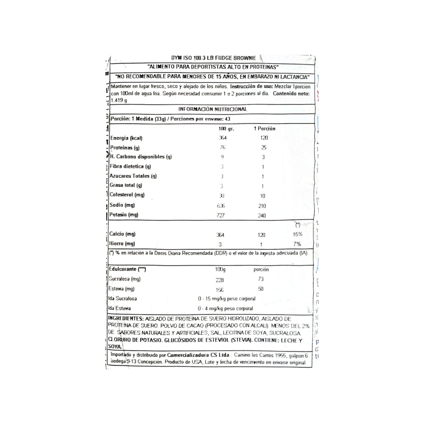 PROTEINA HIDROLIZADA ISO 100 3LB - DYMATIZE