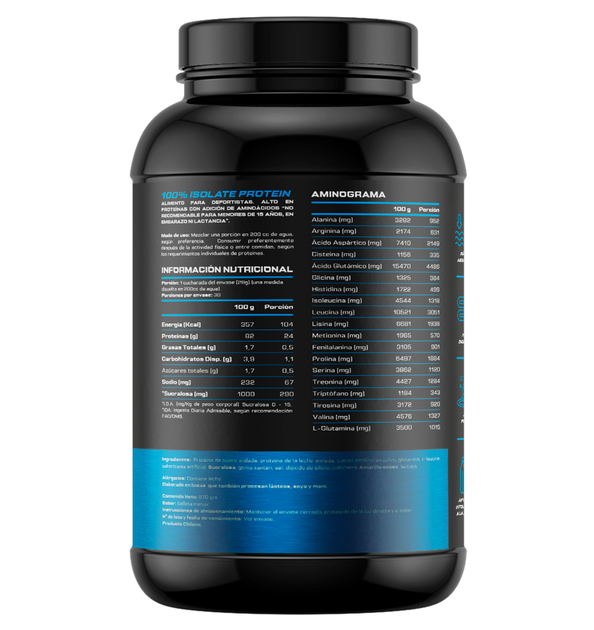 PROTEINA 100% ISOLATE PROTEIN 30 SERVICIOS - 4ACTIVE