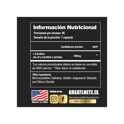 L-carnitina Pro 90 Capsulas - Greatlhete
