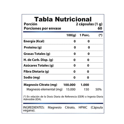 MAGNESIO CITRATO 60 PORCIONES – WINKLER NUTRITION