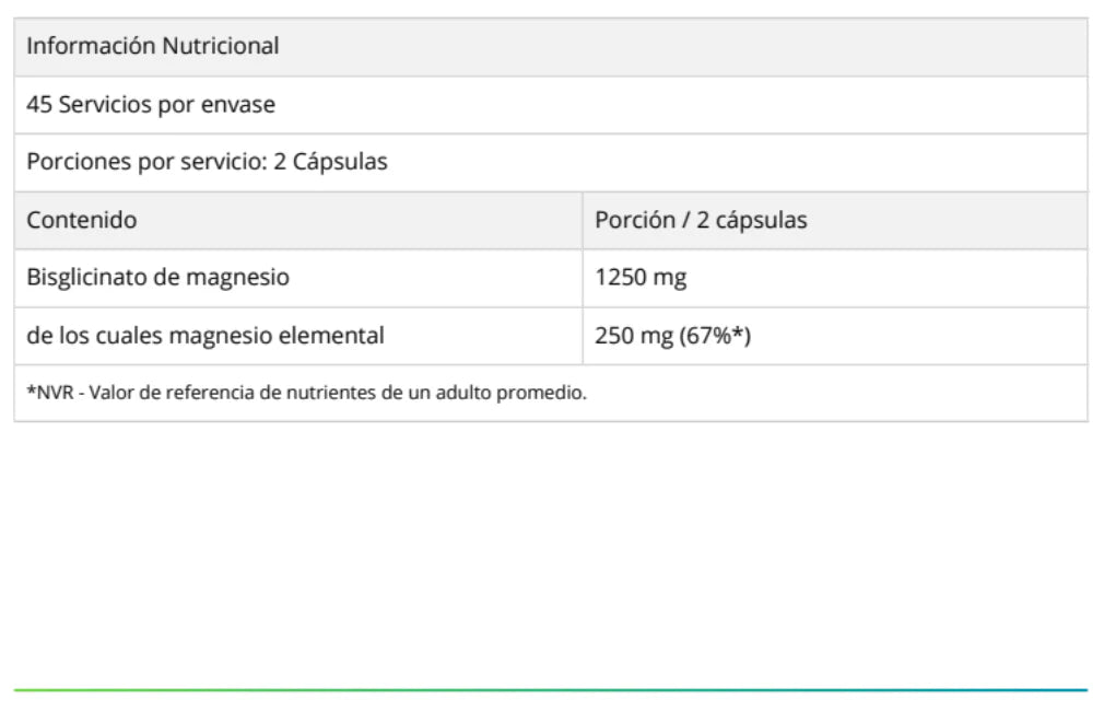 MAGNESIO BISGLICINATO 90 CAPSULAS - DY NUTRITION