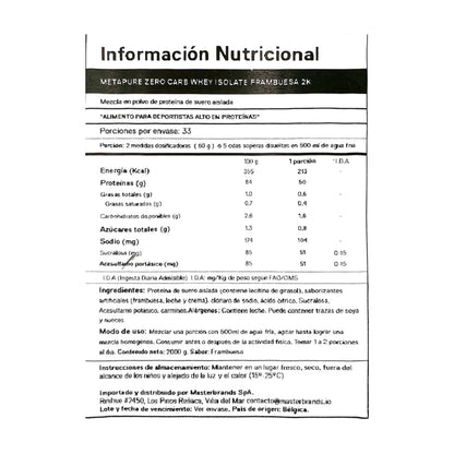 PROTEINA METAPURE ISO WHEY ZERO 2KG - QNT