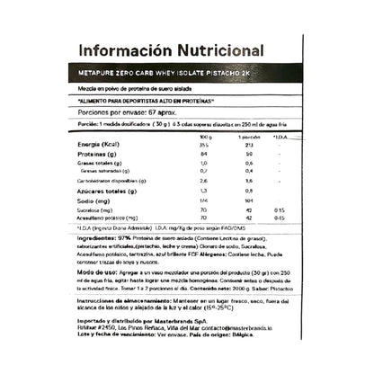PROTEINA METAPURE ISO WHEY ZERO 2KG - QNT