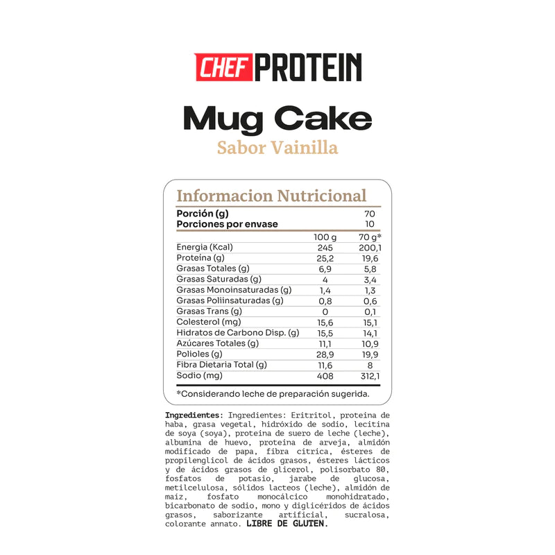 PACK 2 MUG CAKE SABORES 700GR C/U - CHEF PROTEIN