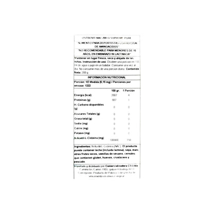 NAC (N-Acetil L-Cisteína) 200MG SUPREME PURE - OSTROVIT