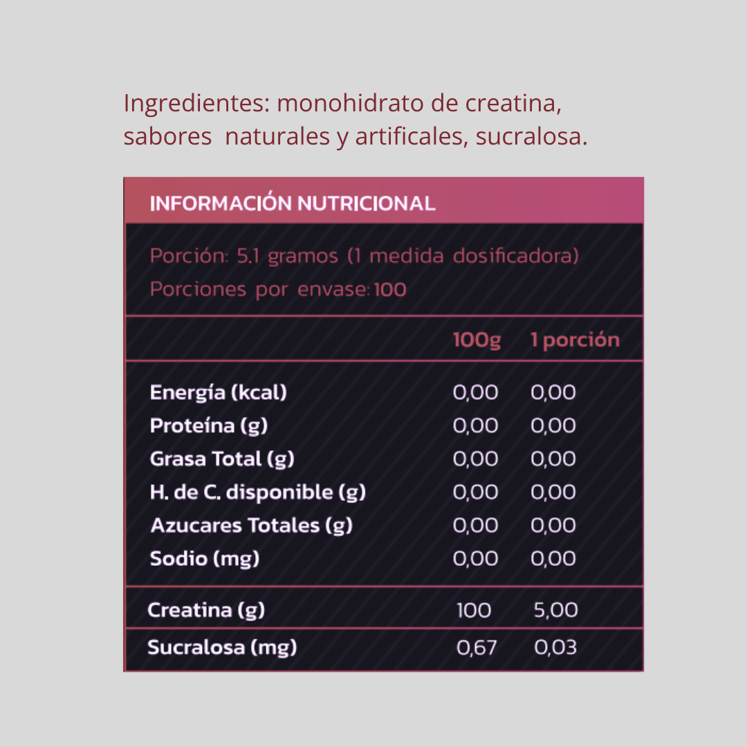 CREATINA MONOHIDRATADA Y MICRONIZADA 513GR - ZEIN