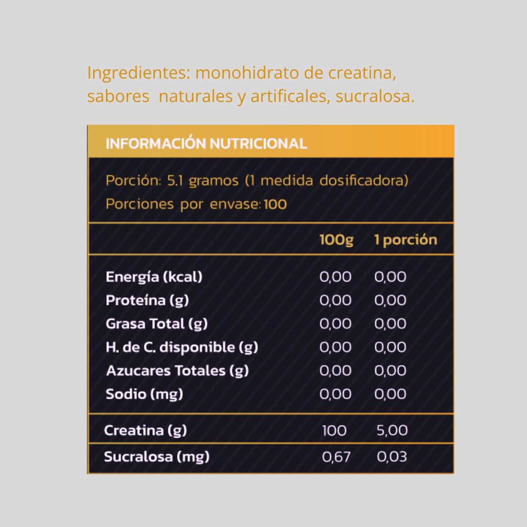 CREATINA MONOHIDRATADA Y MICRONIZADA 513GR - ZEIN
