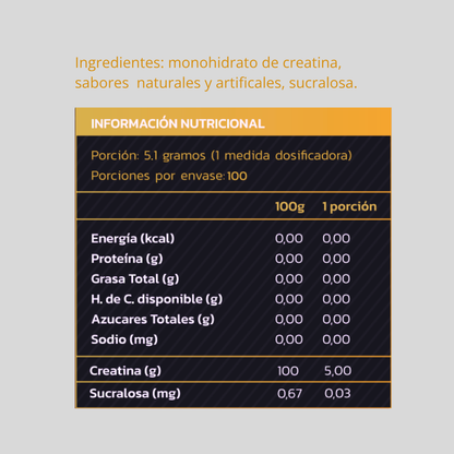 CREATINA MONOHIDRATADA Y MICRONIZADA 513GR - ZEIN