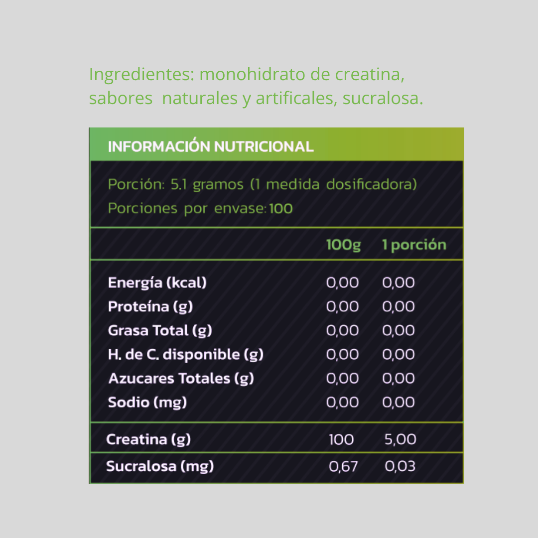 CREATINA MONOHIDRATADA Y MICRONIZADA 513GR - ZEIN
