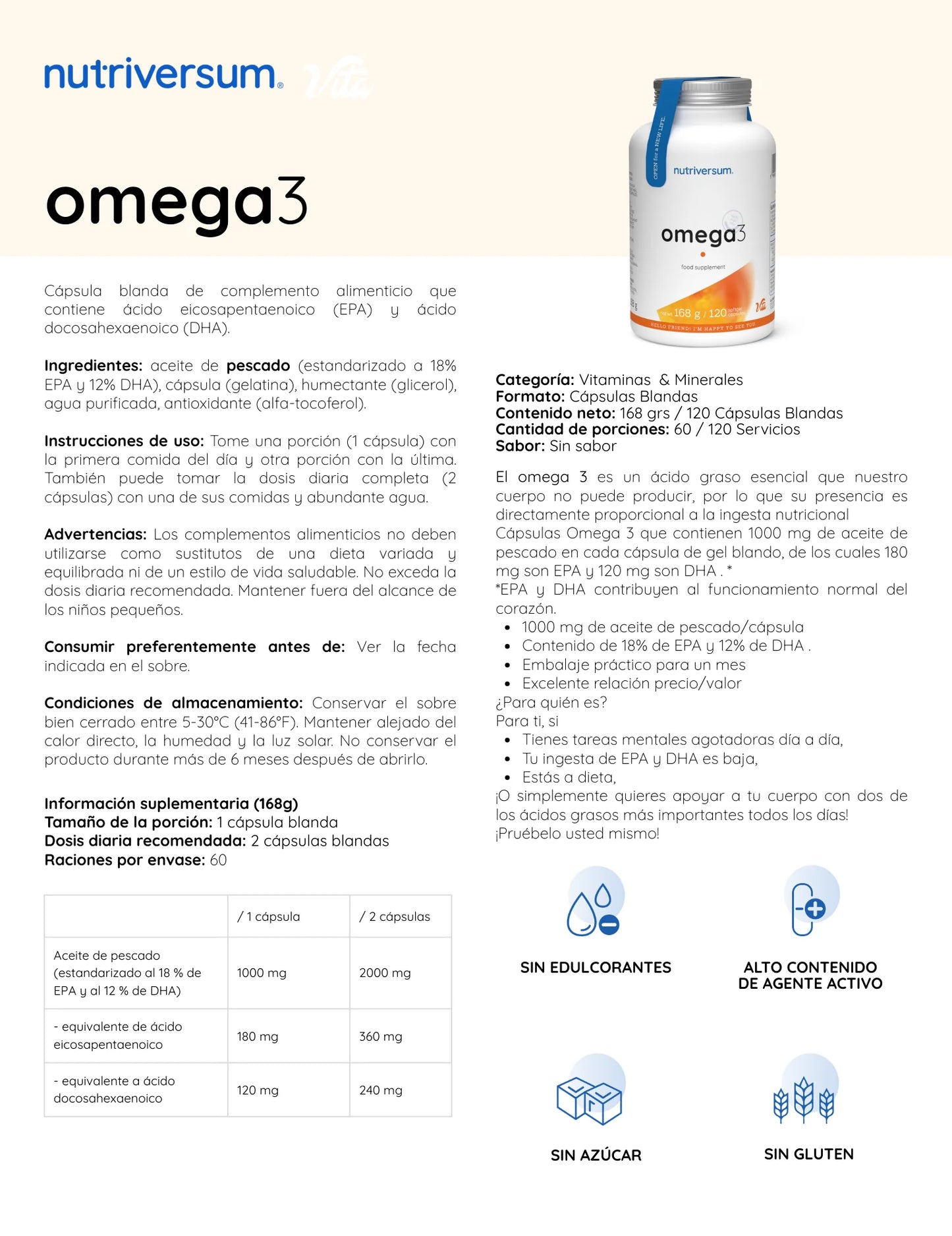 OMEGA 3 SOFTGELS - NUTRIVERSUM