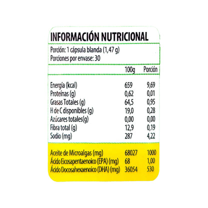 Omega 3 Up Vegan DHA 30 cápsulas Newscience - vista 2