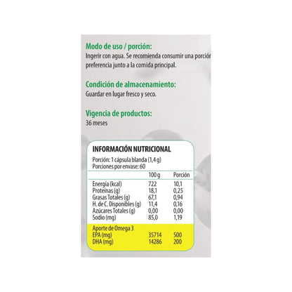 Omega 3 Up EPA TG700 60 cápsulas Newscience - vista 2