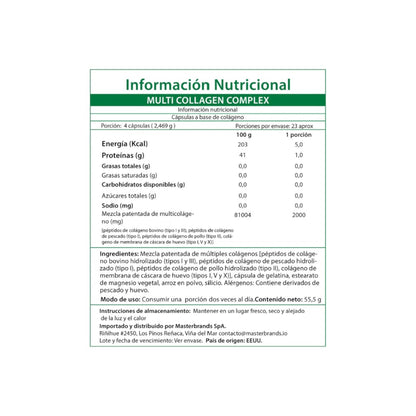 PEPTIDOS DE COLAGENO MULTIPLE TIPO I, II, III, V & X 90 CAPSULAS - NATURE'S TRUTH