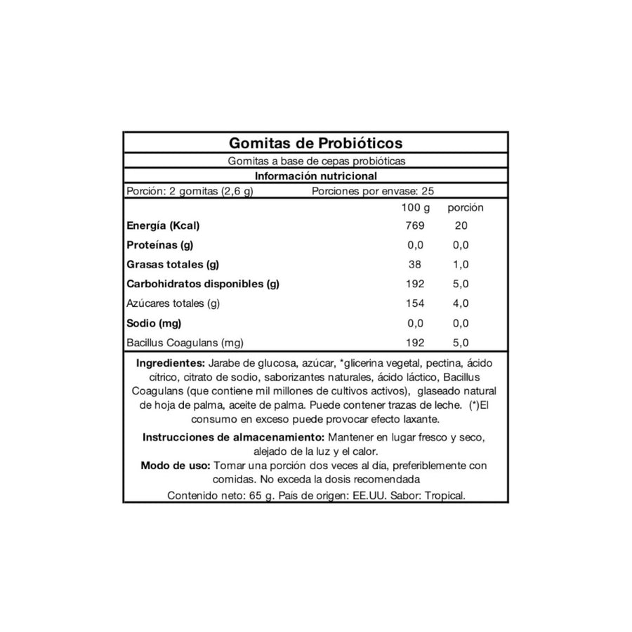 PROBIOTICOS + PREBIOTICOS 50 GOMITAS SABOR TROPICAL - NATURE'S TRUTH