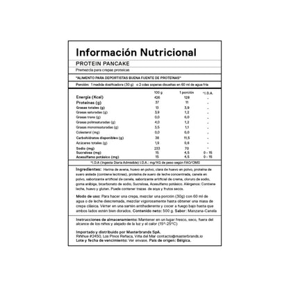 Información nutricional de PROTEIN PANCAKE 500 G – QNT