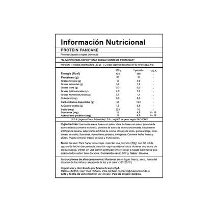 Información nutricional de PROTEIN PANCAKE 500 G – QNT
