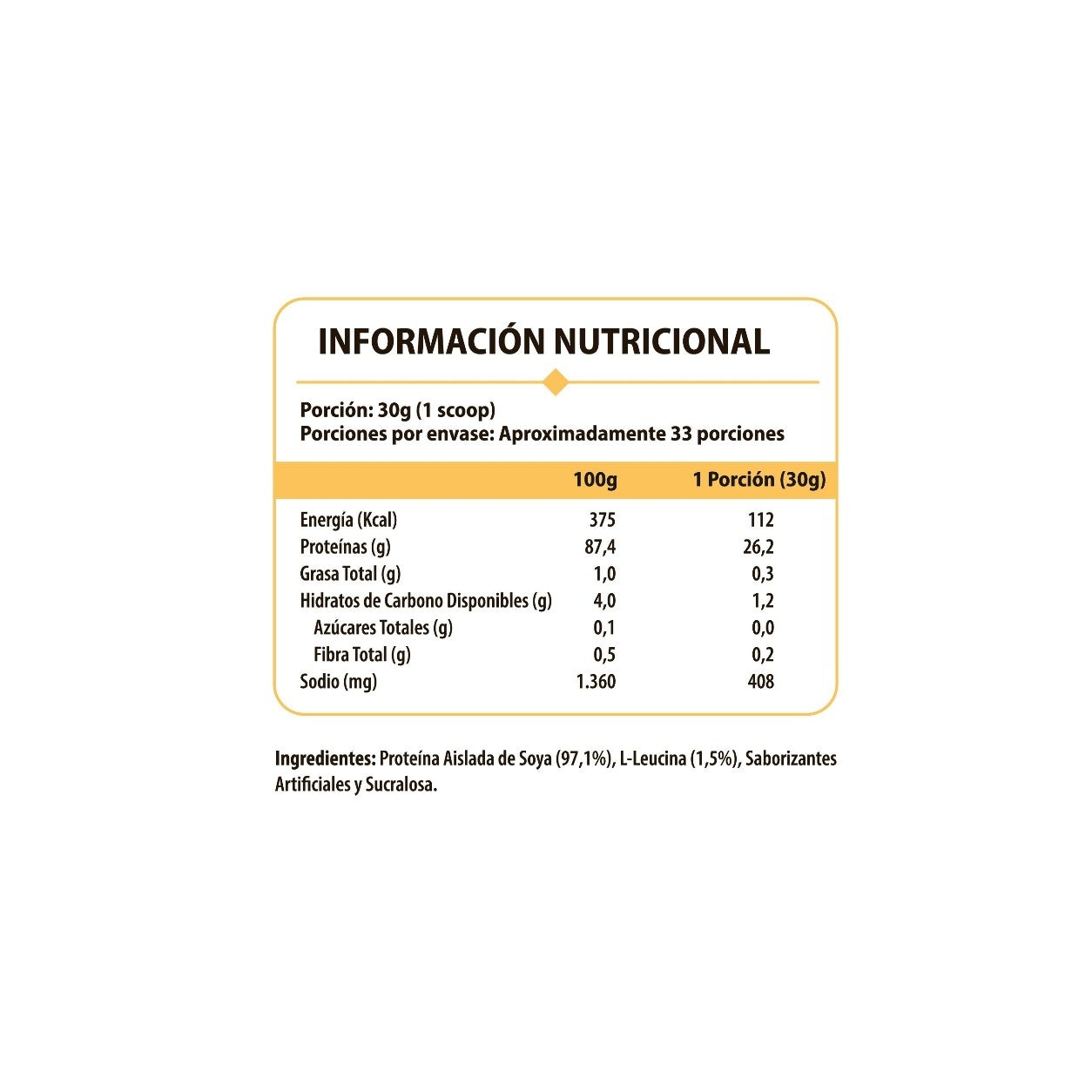 Proteína ISO Shake 2.2lb 33 Servicios - Pulse Nutrition