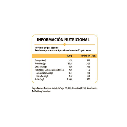 Proteína ISO Shake 2.2lb 33 Servicios - Pulse Nutrition
