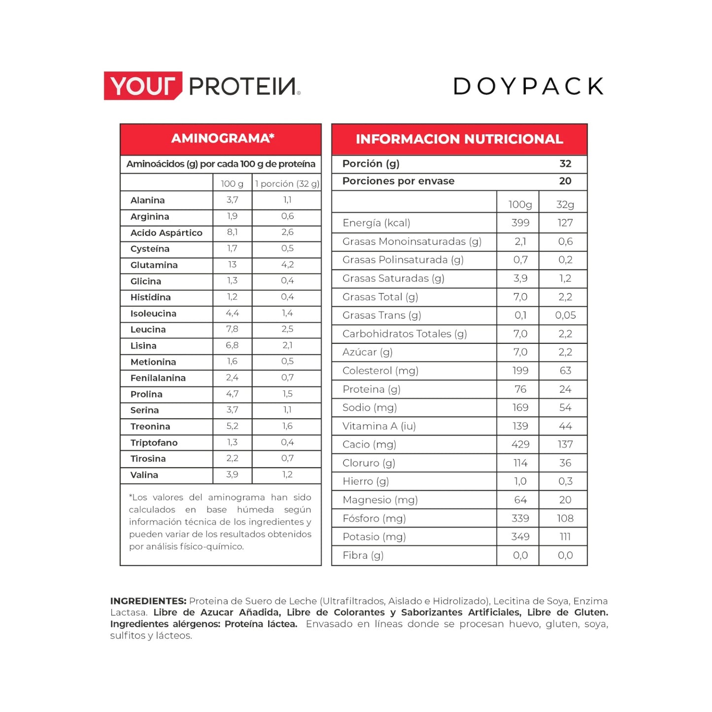 PROTEINA WHEY SIN SABOR - YOUR PROTEIN