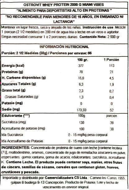 Proteina 100% Whey Protein 2000g 66 Sv - Ostrovit