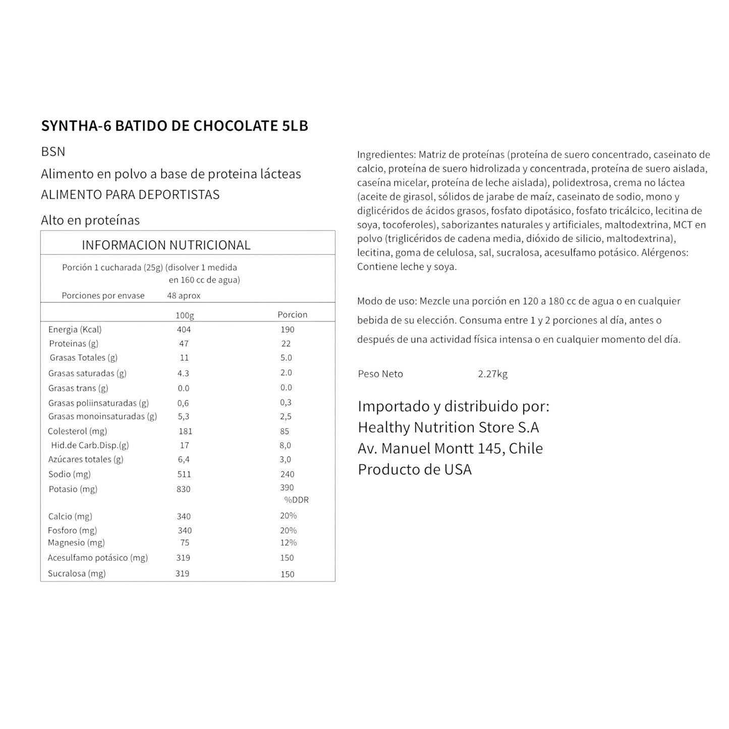 PROTEINA WHEY SYNTHA-6 48 SERVICIOS - BSN
