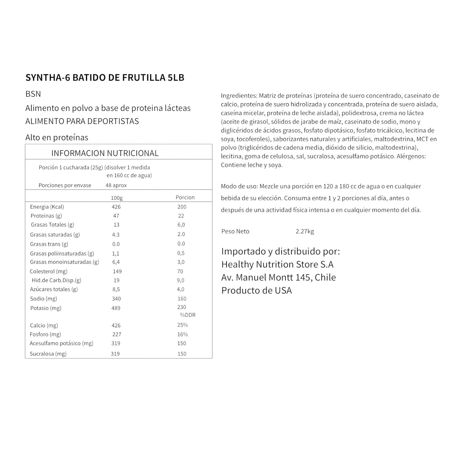 PROTEINA WHEY SYNTHA-6 48 SERVICIOS - BSN