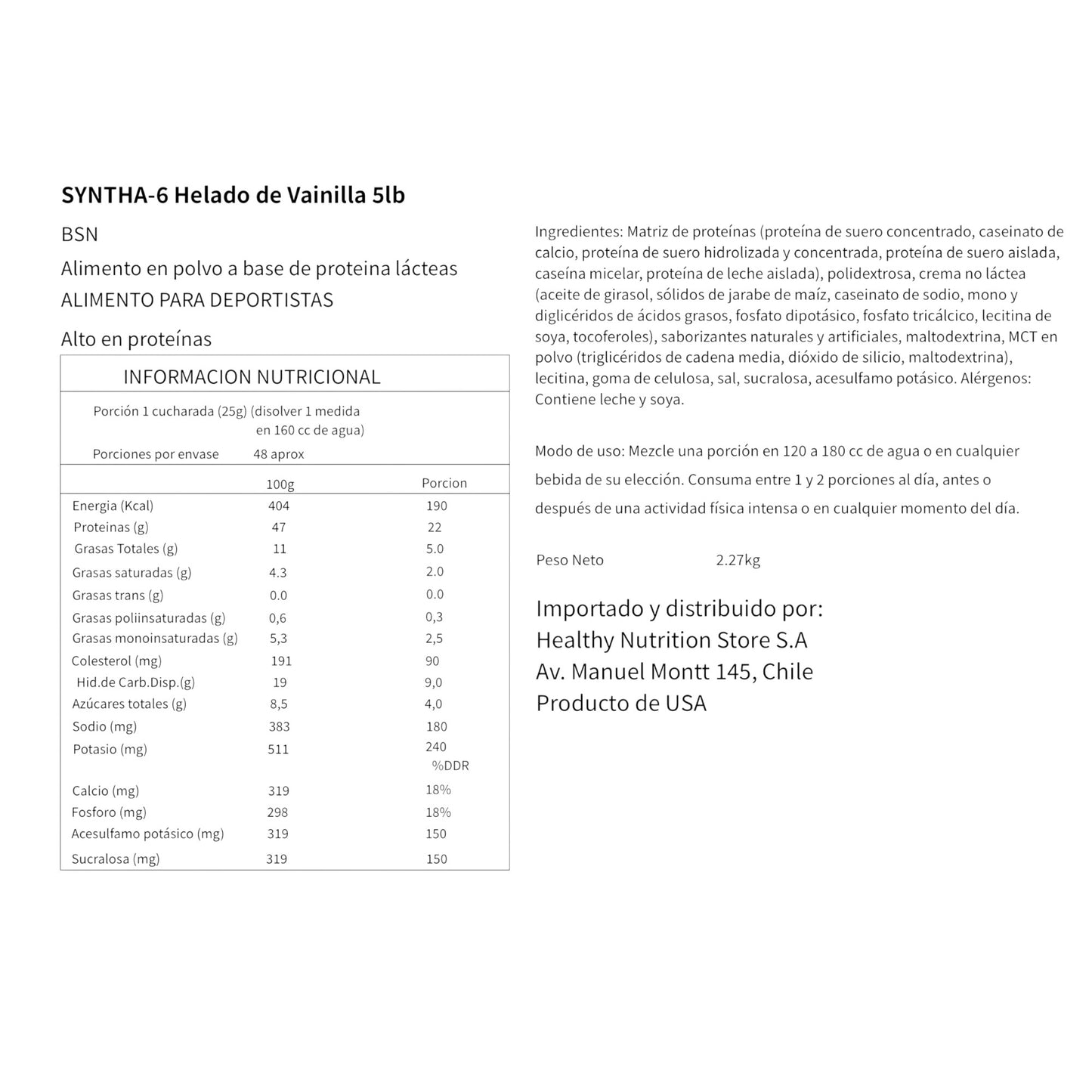 PROTEINA WHEY SYNTHA-6 48 SERVICIOS - BSN