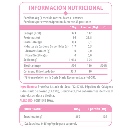 PROTEINA ISO SHAKE COLLAGEN + BIOTINA 2.2LB - PULSE NUTRITION