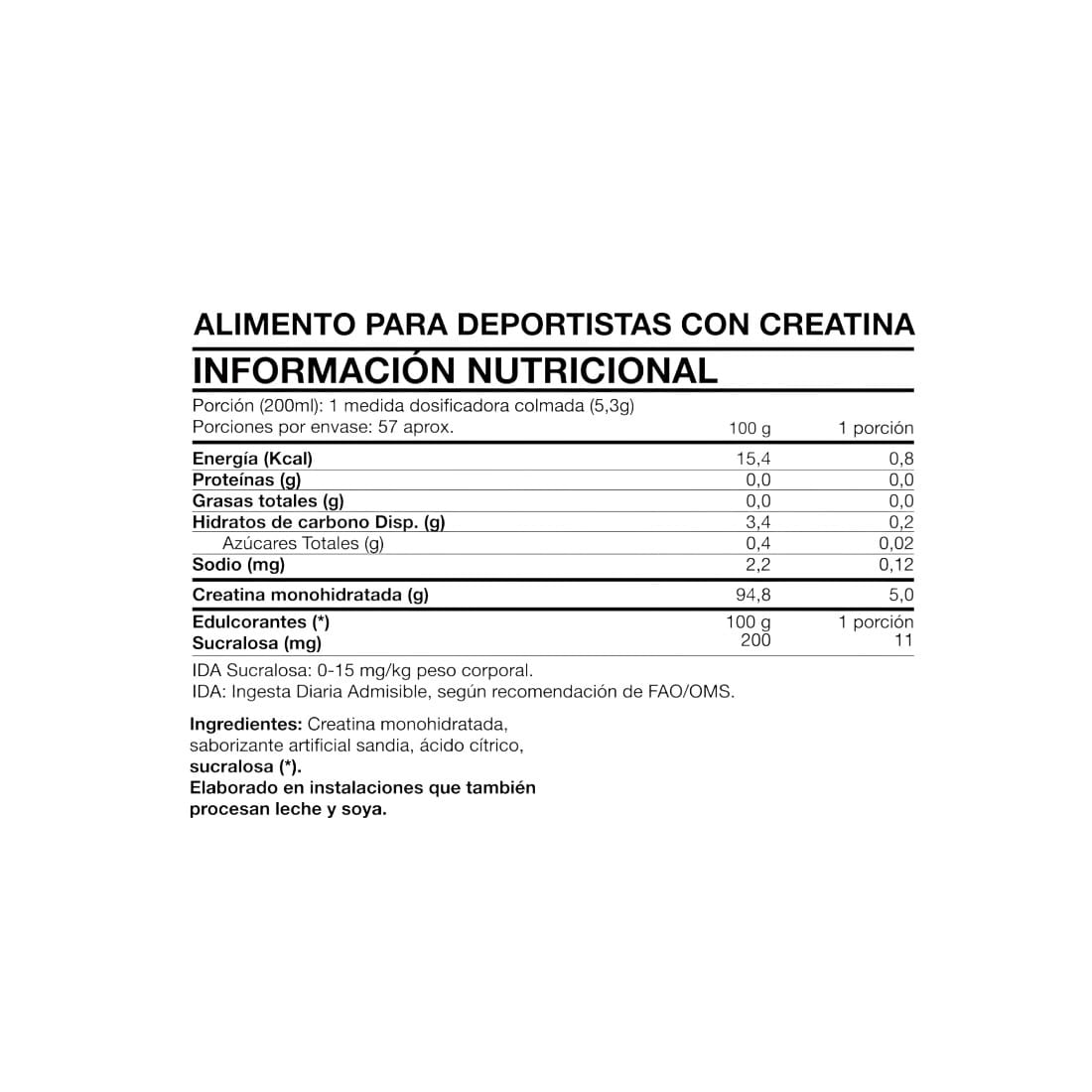 CREATINA MONOHIDRATADA TASTY 300GR - FOODTECH