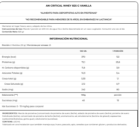 PROTEINA CRITICAL WHEY 825GR - APPLIED NUTRITION