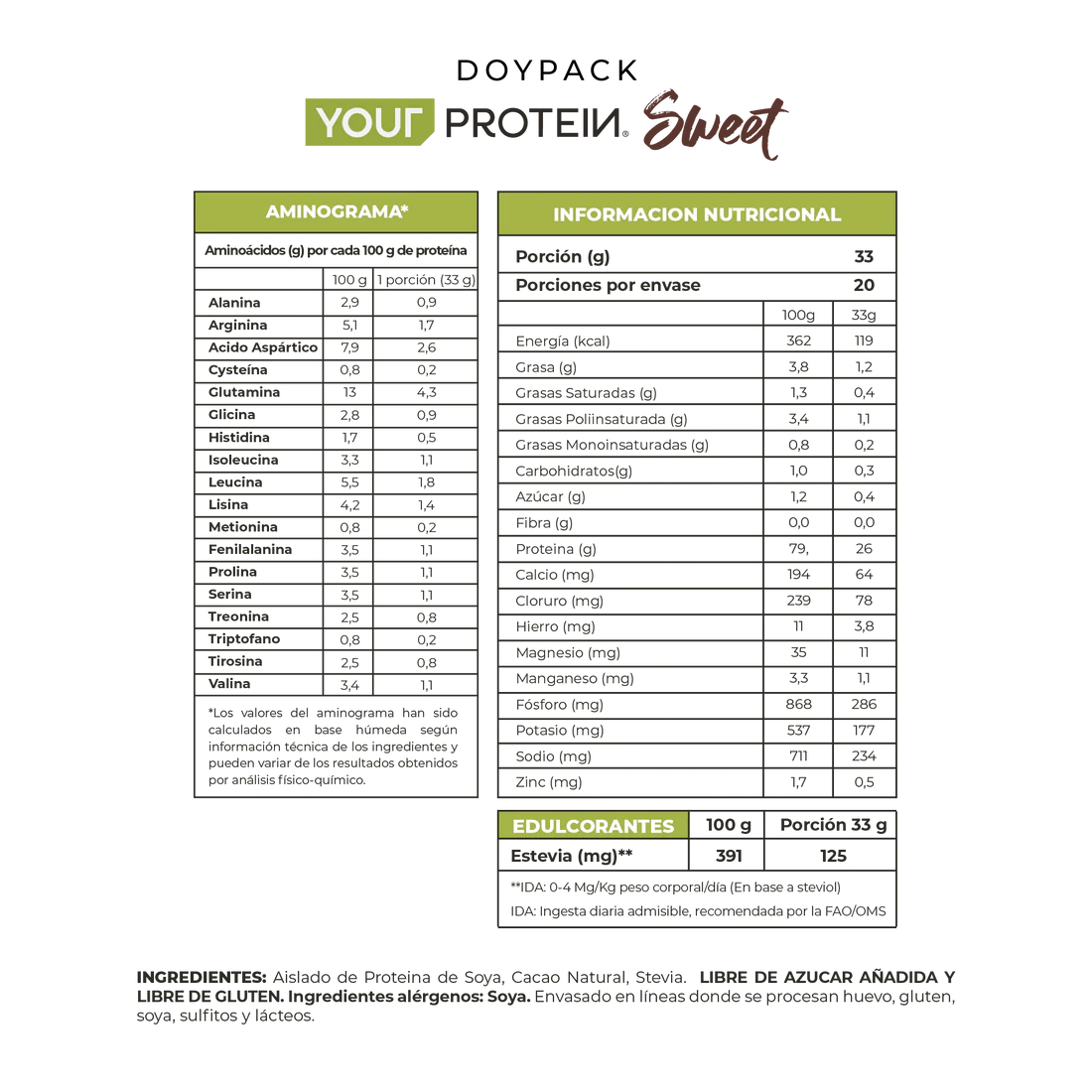 PROTEINA SWEET VEGAN - YOUR PROTEIN